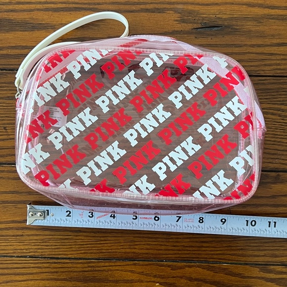 Victoria’s Secret Pink Logo Case Pouch Pink With Zipper 6.25” x 9.50” - Picture 2 of 5